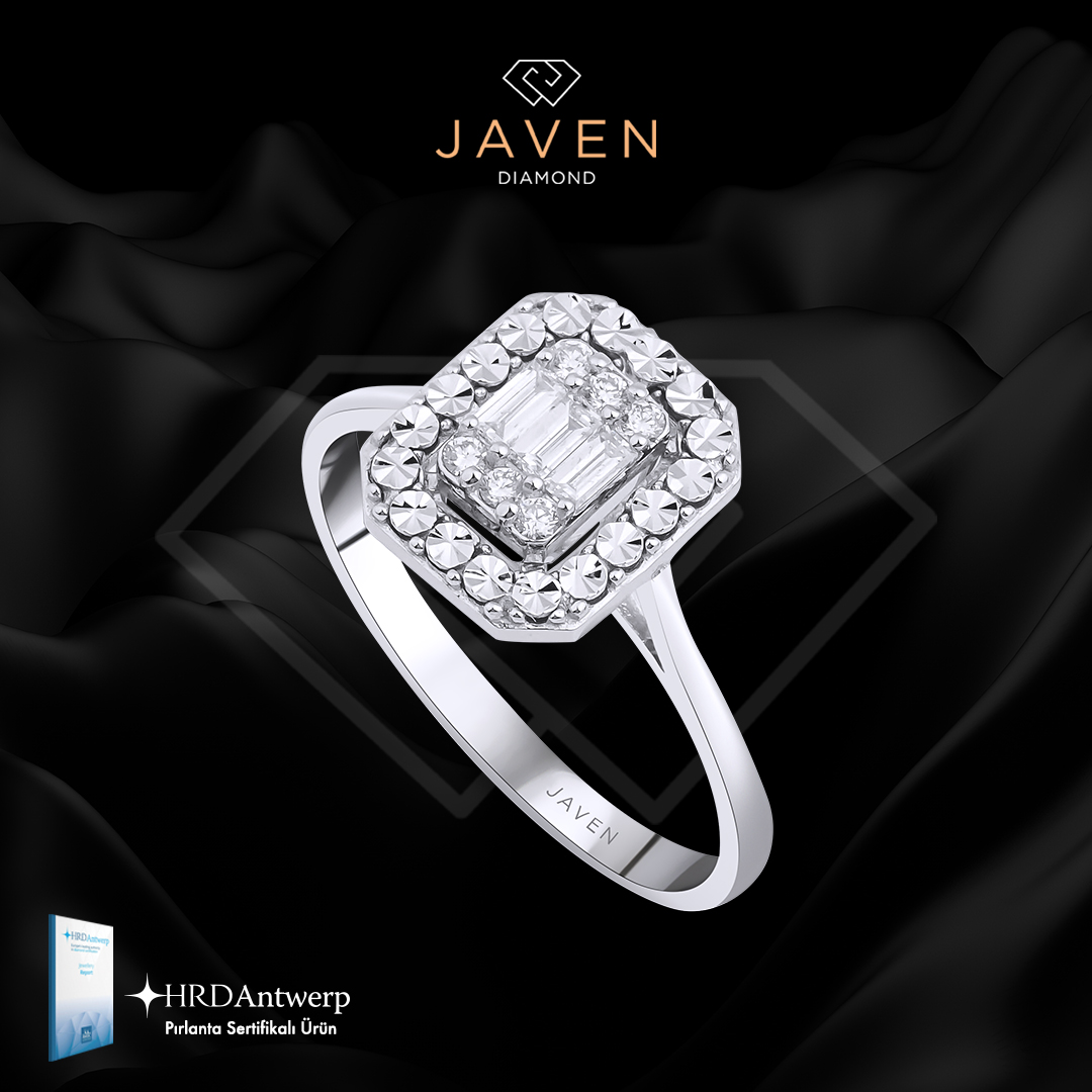 0.17 Karat Pırlanta Baget Yüzük Model 1