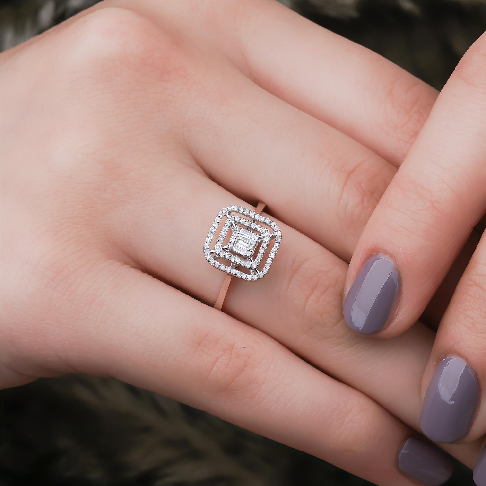 0.25 Karat Pırlanta Baget Yüzük