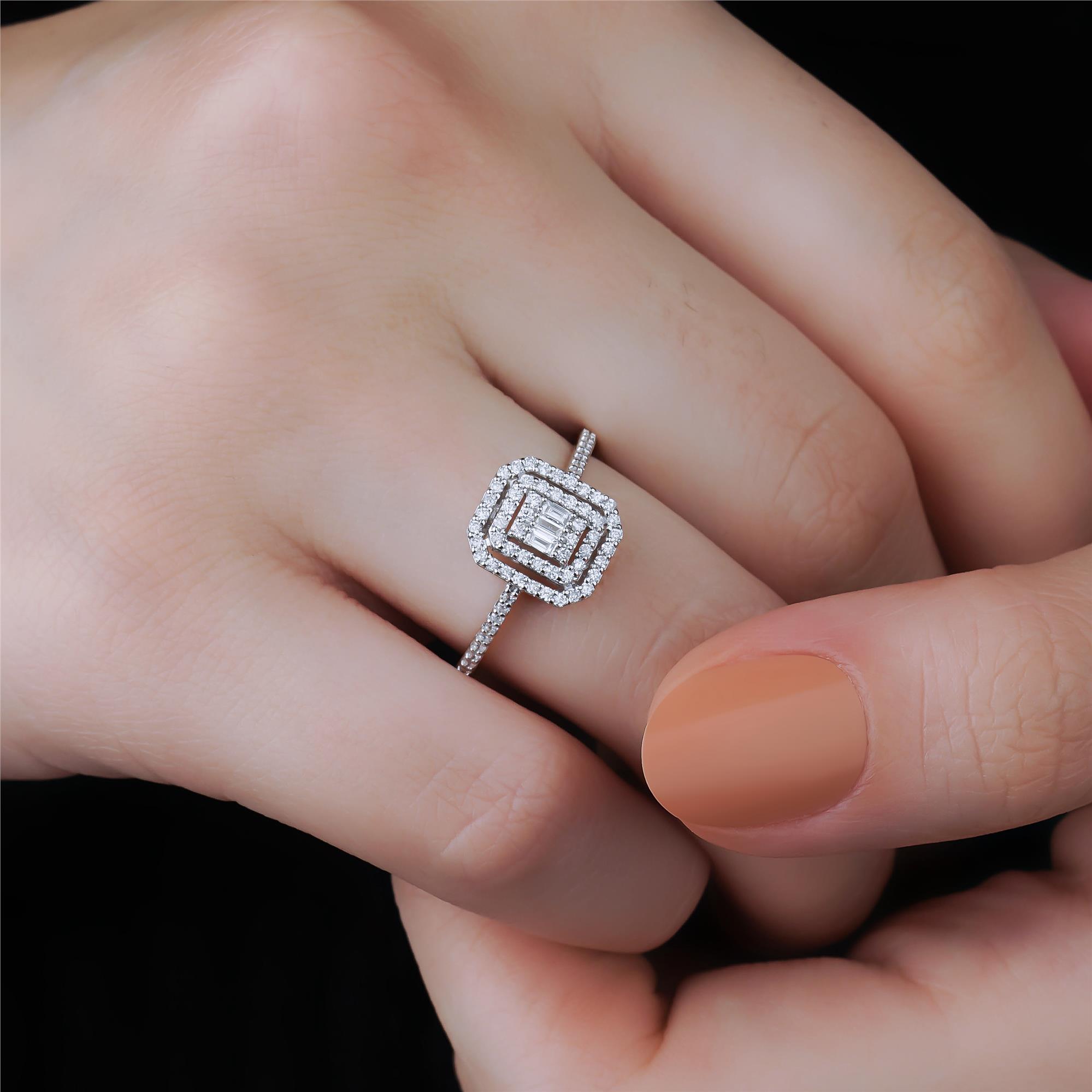 0.30 Karat Pırlanta Baget Yüzük