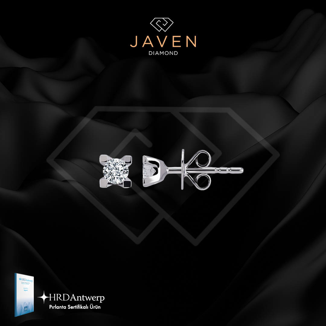 0.32 karat Pırlanta Tektaş Küpe 