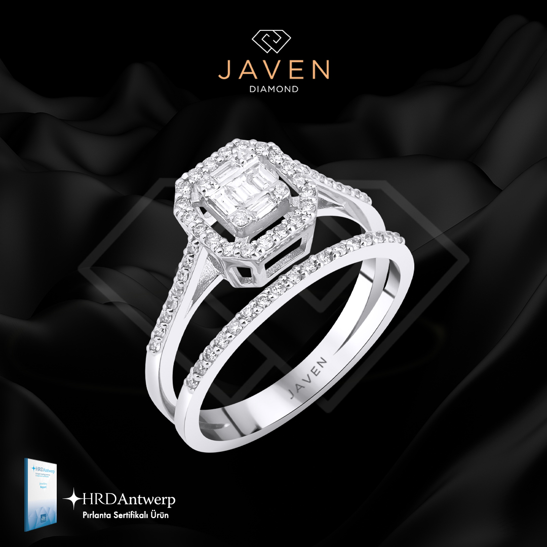 0.46 Karat Pırlanta Baget Yüzük 