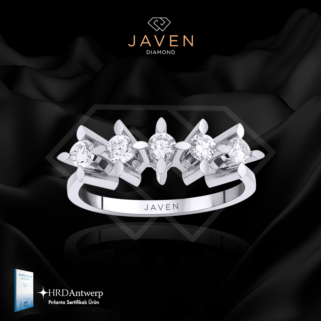 0.80 Karat Pırlanta Beştaş Yüzük Model 2