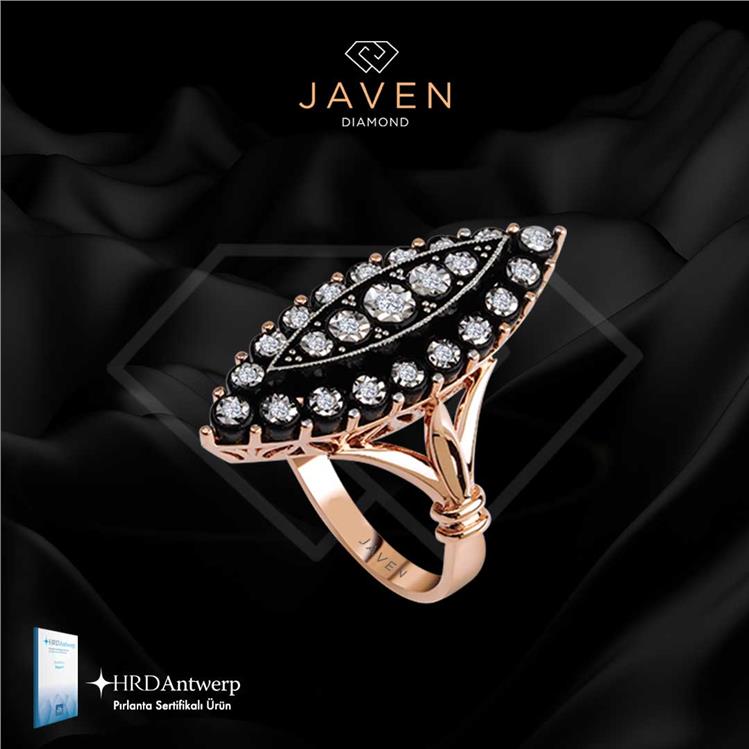 0.13 CT Elmas Mekik Yüzük