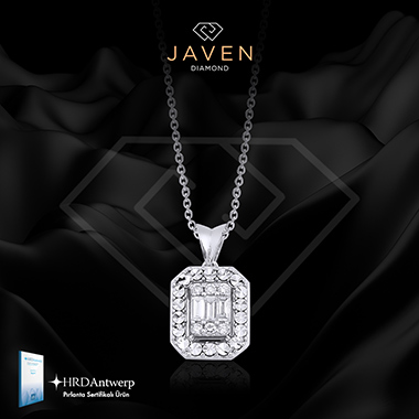 0.17 Karat Pırlanta Baget Kolye