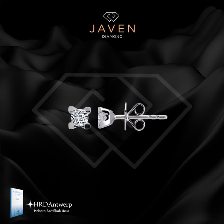 0.32 karat Pırlanta Tektaş Küpe