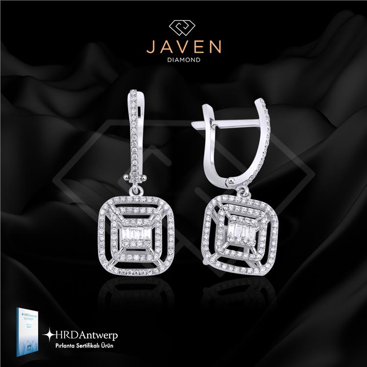 0.50 ct Pırlanta Baget Küpe